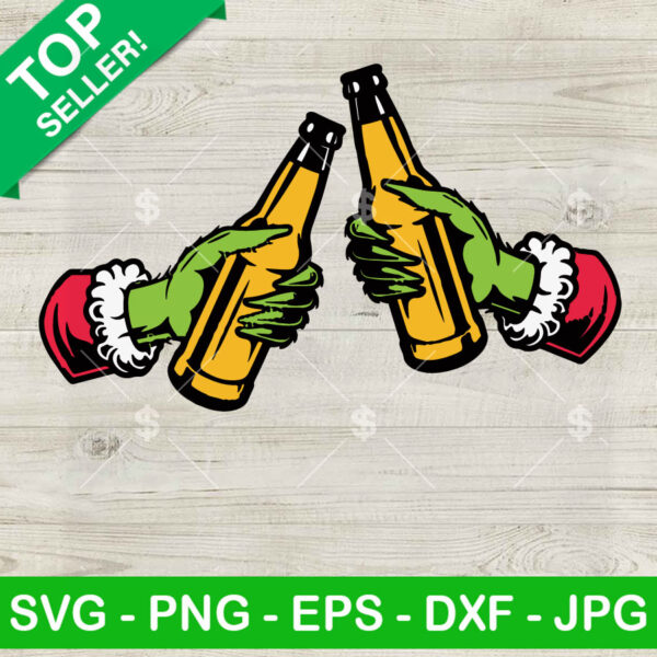 Grinch Hand Beer Bottle Cheers SVG