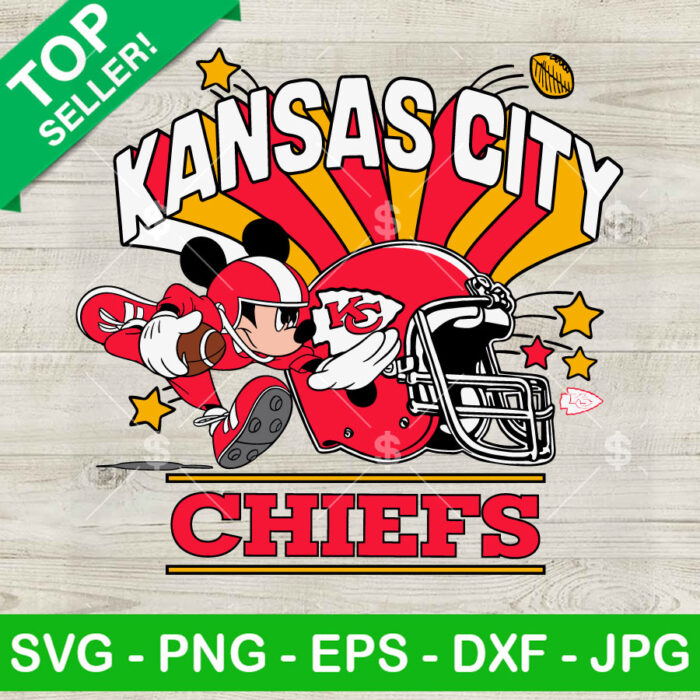 Mickey Mouse Kansas City Chiefs Football SVG, Disney Mouse Chiefs Fireworks SVG, Kansas City Chiefs Football Team SVG PNG DXF EPS