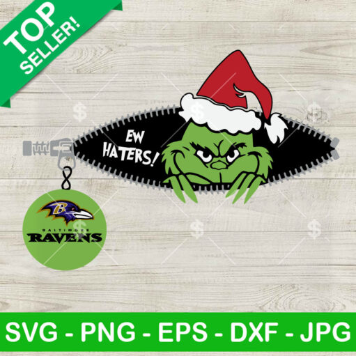 Ew Haters Grinch Christmas Ravens Svg