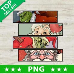 Grinch And Santa Face PNG, Grinch Christmas Sublimation transfer PNG, Christmas Grinch And Santa PNG