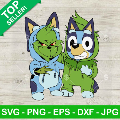 Grinch And Bluey Friends Svg
