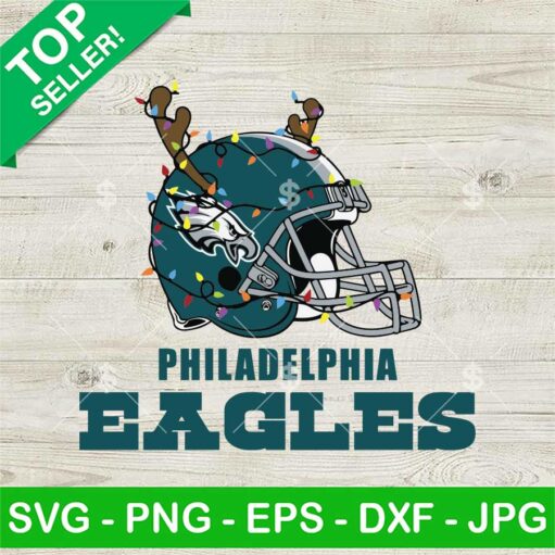 Philadelphia Eagles Football Helmet Reindeer Svg