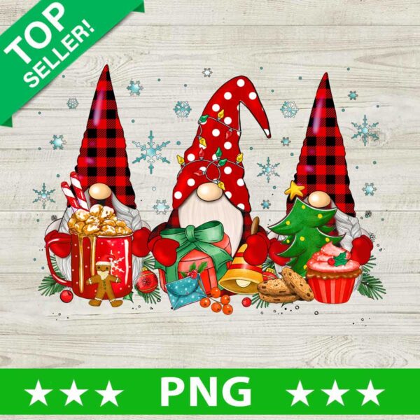 Gnomes Buffalo Plaid Merry Christmas PNG