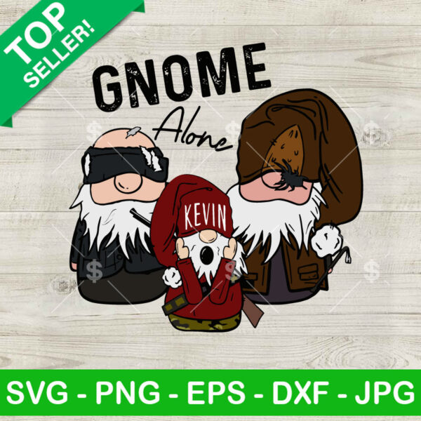 Funny Gnome Home Alone SVG, Gnome Alone Christmas Movie SVG, Funny Kevin Gnome Christmas SVG PNG DXF EPS