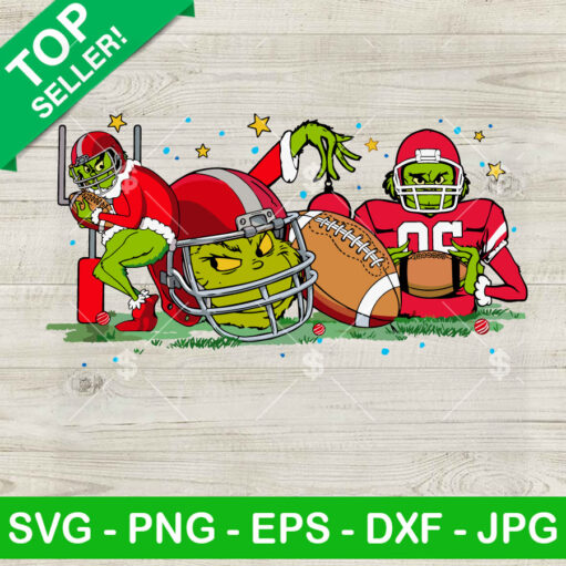 Grinch Football Merry Christmas SVG