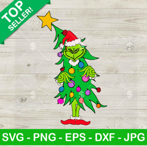Funny Grinch Christmas Tree Style Svg