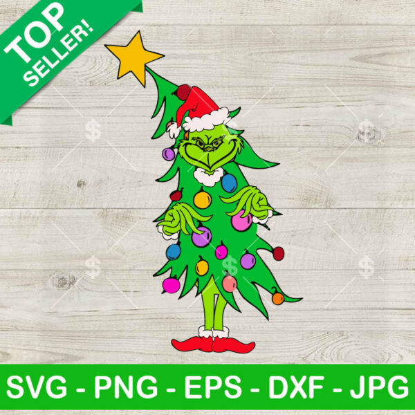 Funny Grinch Christmas Tree Style SVG