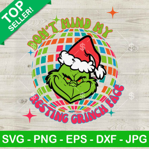 My Resting Grinch Face Disco Ball SVG