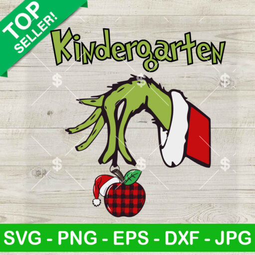 Kindergarten Grinch Hand Holding Ornament Svg