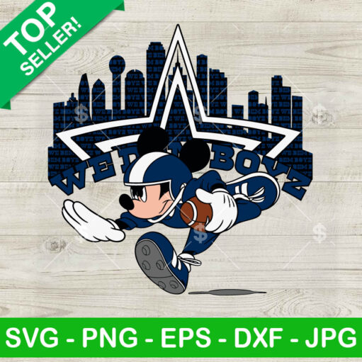 Mickey Mouse Dallas CowBoys Skyline SVG