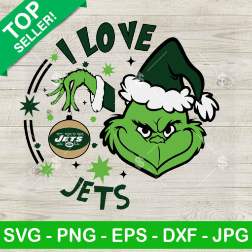 Grinch I Love New York Jets Svg