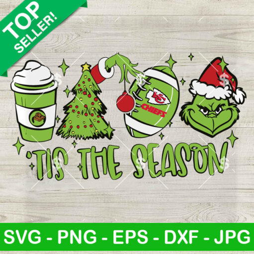 Grinch Tis The Season Coffee Kc Chiefs Svg