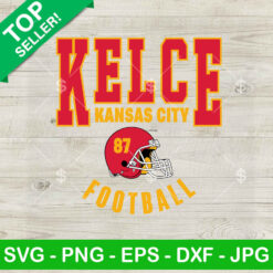 Kelce Kansas City Football Helmet SVG, Travis Kelce 87 Kansas City Helmet SVG, Kansas City Chiefs Football SVG