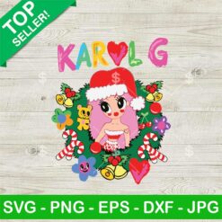 Karol G Mermaid Merry Christmas SVG, Karol G Christmas Wreath SVG, Karol G Bichota SVG Cut Files
