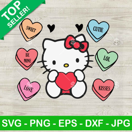 Hello Kitty Valentine Candy Hearts Svg