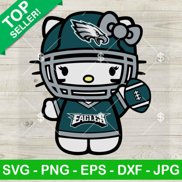 Hello Kitty Philadelphia Eagles Football SVG, Kitty Cat NFL Football SVG, Philadelphia Eagles Football Logo SVG PNG DXF EPS