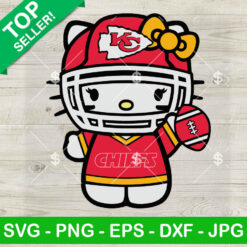 Hello Kitty Kansas City Chiefs Football SVG, Kitty Cat NFL Football SVG, Kansas City Chiefs Football Logo SVG PNG DXF EPS