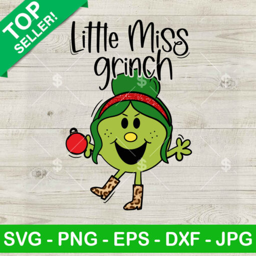 Little Miss Grinch Holding Ornament Svg