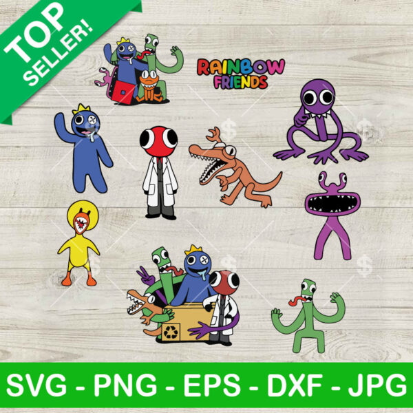 Rainbow Friends Lankybox SVG Bundle, Lankybox SVG, Rainbow Friends SVG PNG DXF EPS