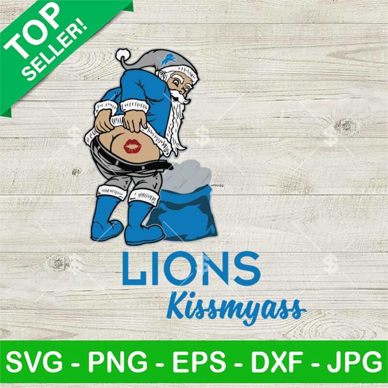 Detroit Lions Merry Kissmyass SVG, If You Don't Like Detroit Lions Merry Kissmyass SVG, Funny NFL Christmas SVG PNG DXF EPS