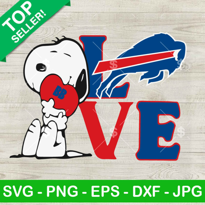 Snoopy Love Buffalo Bills NFL SVG, Snoopy NFL Bills Football Team SVG, Snoopy Buffalo Bills SVG PNG DXF EPS