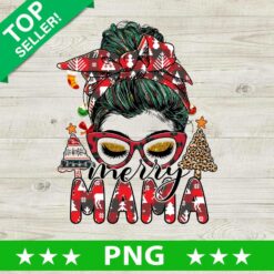 Merry Mama Messy Bun PNG