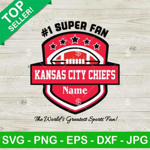 1 Superfan KC Chiefs Custom Name SVG