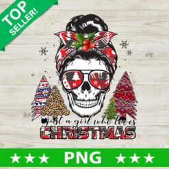 Messy Bun Just A Girl Who Loves Christmas PNG