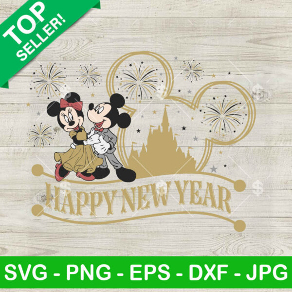 Mickey Minnie Castle Happy New Year SVG