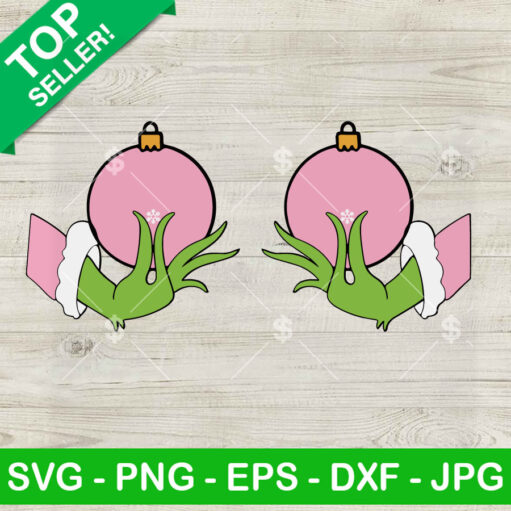 Pink Grinch Hands Boobs Christmas Svg