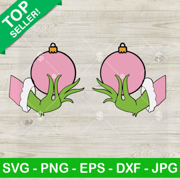 Pink Grinch Hands Boobs Christmas SVG