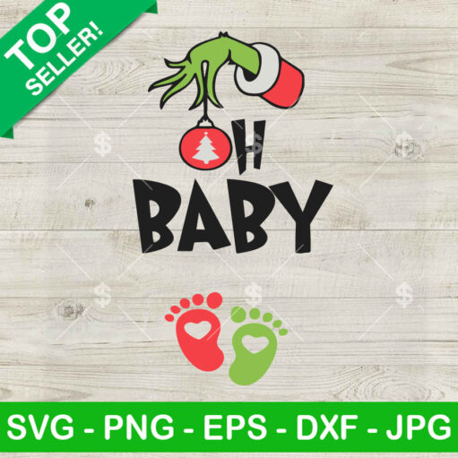 Oh Baby Grinch Hand Ornament Svg