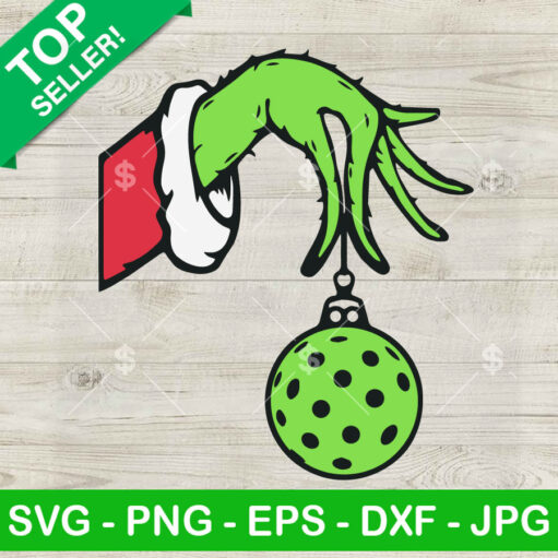 Pickleball Grinch Hand Funny Svg