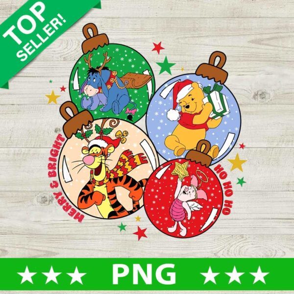 Winnie The Pooh Friends Christmas Ornament PNG