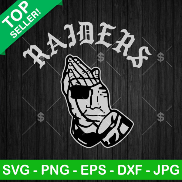 Pray Raiders football SVG, Raiders prayer hand SVG, NFl Football Las Vegas Raiders SVG PNG DXF EPS