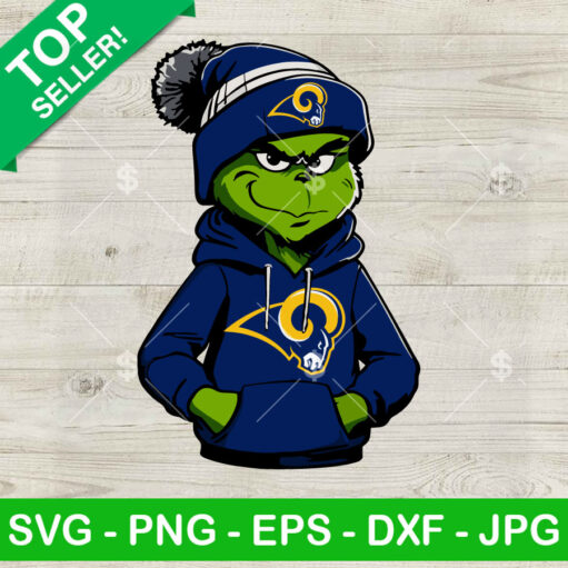 Grinch Wearing Los Angeles Rams Hoodie PNG