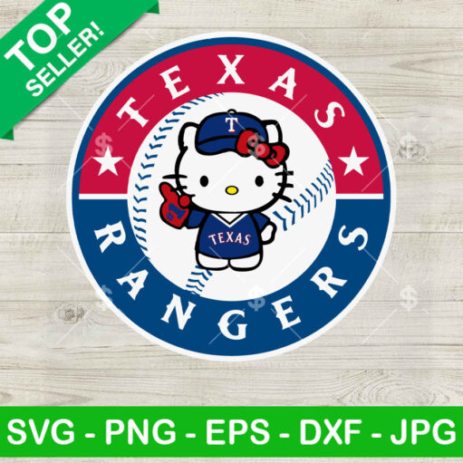 Hello Kitty Texas Rangers Baseball Svg