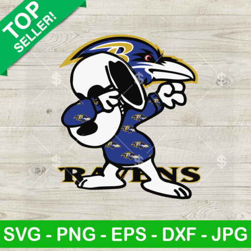 Dabbing Snoopy Baltimore Ravens Svg