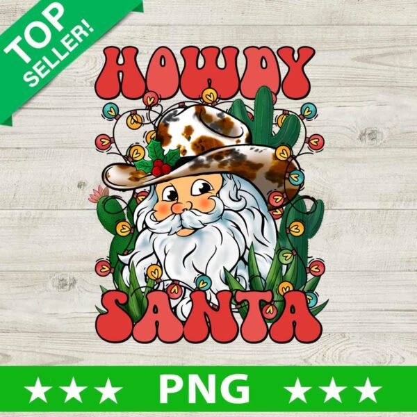 Howdy Santa Western Christmas PNG