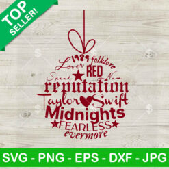 Taylor Swift Albums Christmas Ornament SVG