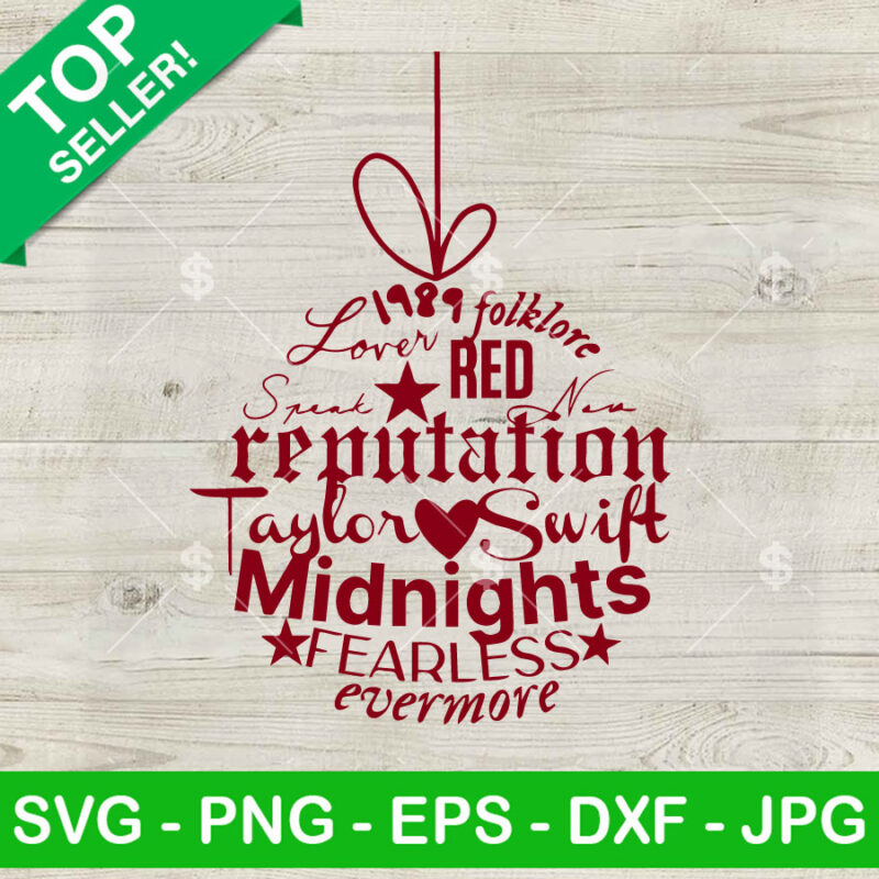 Taylor Swift Albums Christmas Ornament SVG