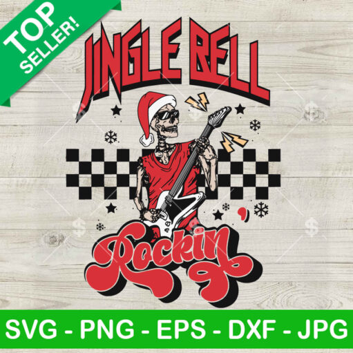 Jingle Bell Skeleton Rocking Svg