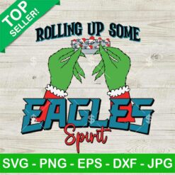 Retro Rolling Up Some Philadelphia Eagles Spirit SVG, Grinch Weed Christmas SVG, Grinch Football Merry Christmas SVG PNG DXF EPS