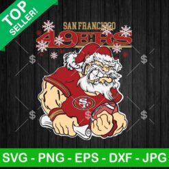 Santa Claus San Francisco 49ers SVG, 49ers NFl Christmas SVG, Santa Claus Christmas SVG PNG EPS DXF