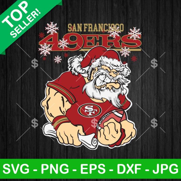 Santa Claus San Francisco 49ers SVG, 49ers NFl Christmas SVG, Santa Claus Christmas SVG PNG EPS DXF