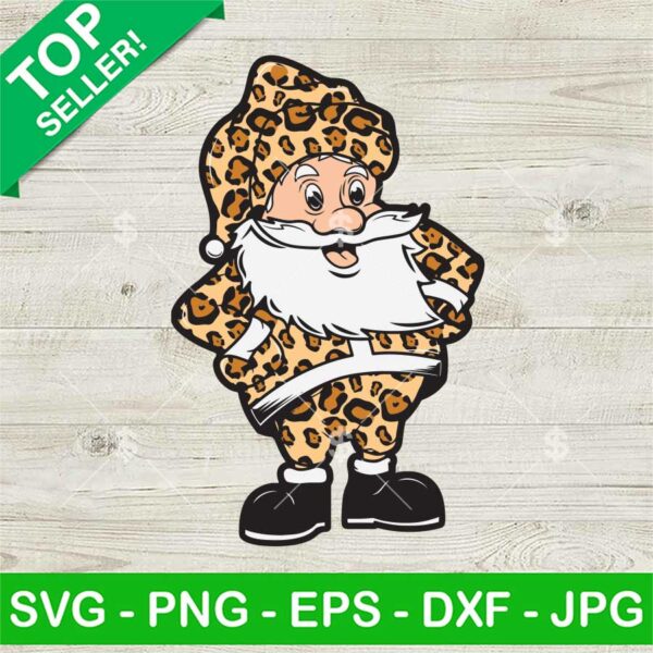 Leopard Santa Christmas SVG