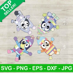 Bluey Dog Fun In The Snow SVG