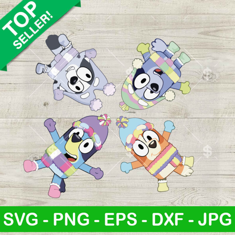 Bluey Dog Fun In The Snow SVG
