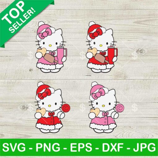 Hello Kitty Christmas Stanley Tumbler Svg Bundle