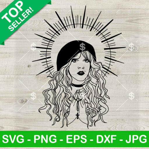 Saint Stevie Nicks Holy Catholic Witch Hippie Rosary Svg